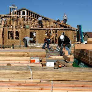 New Construction image of a house under construction, being built